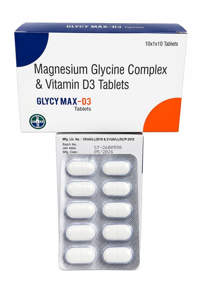 GLYCY MAX D3 Tablets - Front View